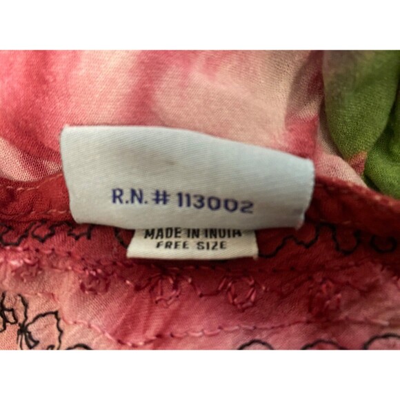 INDIA BOUTIQUE Dress Free Size 100% Rayon Red Colorful Embroidered Boho Hippie - Picture 10 of 11